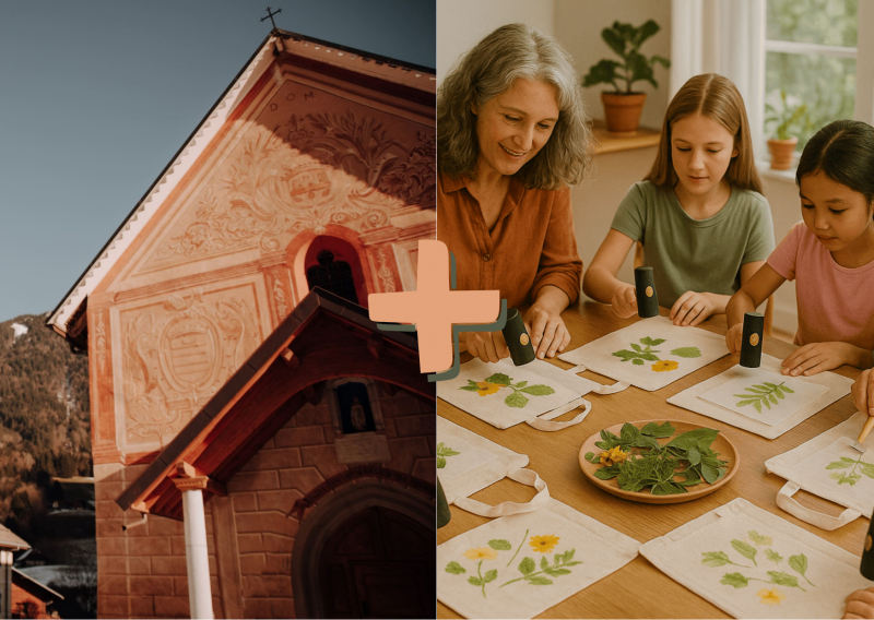 Atelier empreinte végétale sur textile + Visite guidée église Entremont